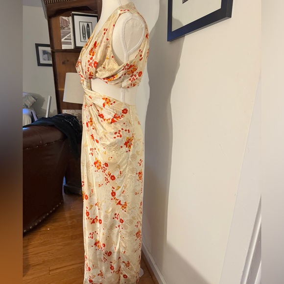 Auteur silk twist gown in kimono print, size S - Picture 5 of 15